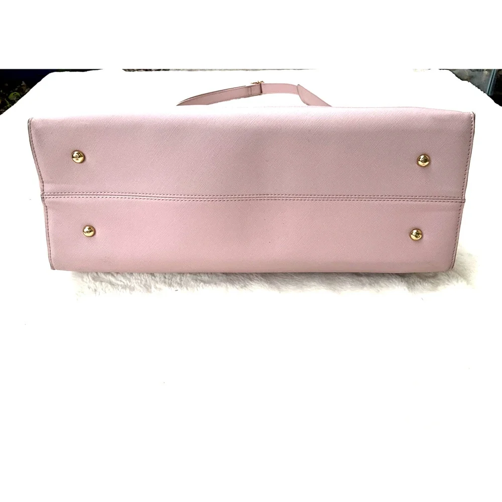 Lovevook Lt Pink w/ Gold Hardware Laptop Bag Tote Detachable Strap Classy Travel
